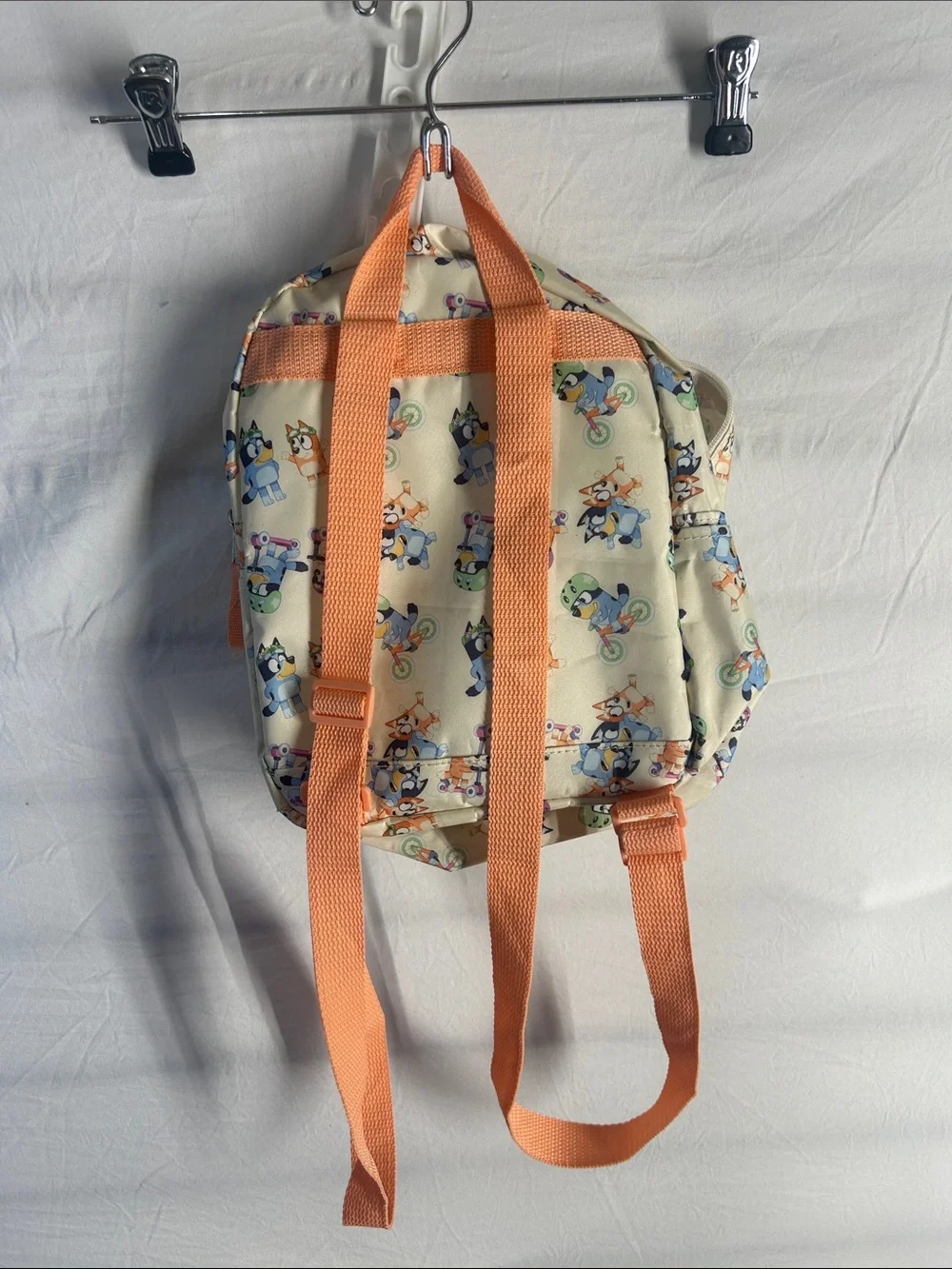 Bluey Kids Cream Backpack with Orange Straps